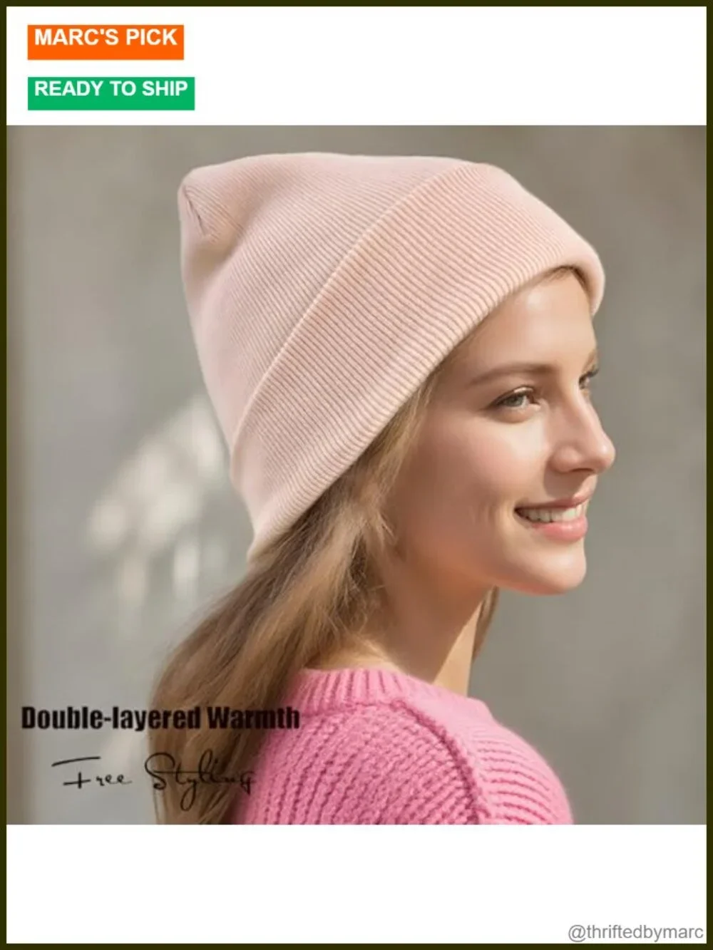 100% Cotton Knit Cuffed Beanie Hat Unisex Winter Skull Cap